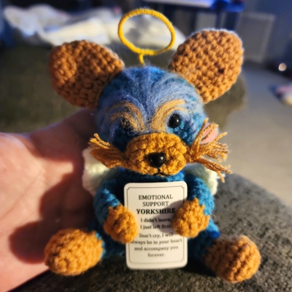 Crocheted Emotional Support Yorkshire Terrier Plush - Picture 1 of 5